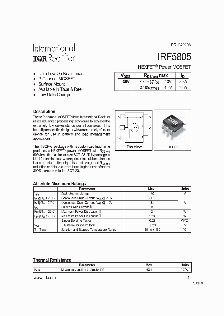 IRF5805_5294396.PDF Datasheet