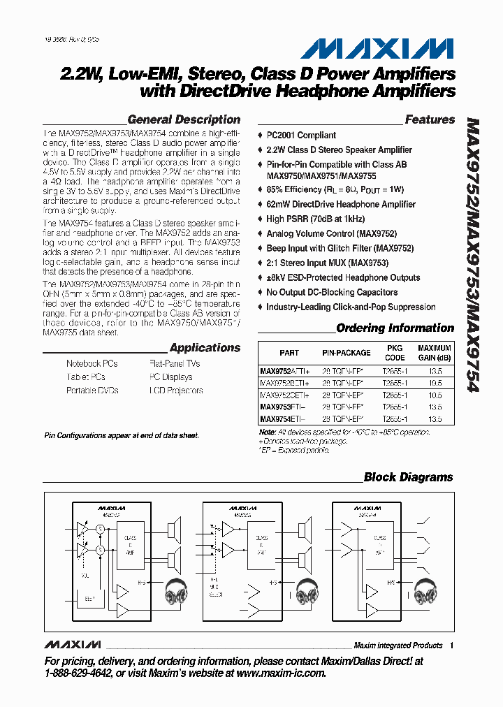 MAX9752CETI_5298034.PDF Datasheet