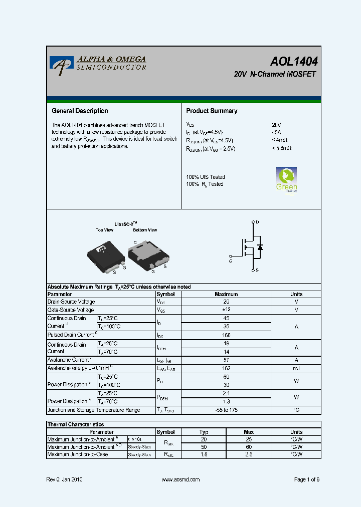 AOL1404_5300394.PDF Datasheet