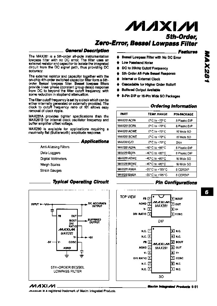 MAX281ACPA_5334665.PDF Datasheet