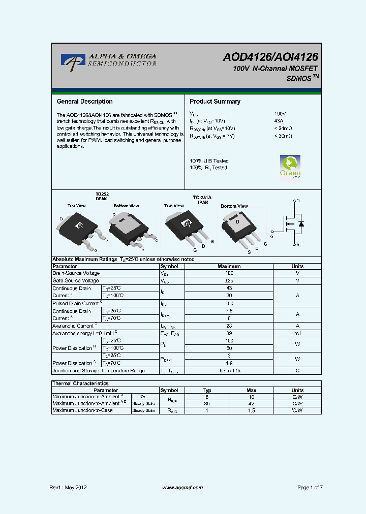 AOD4126_5335465.PDF Datasheet