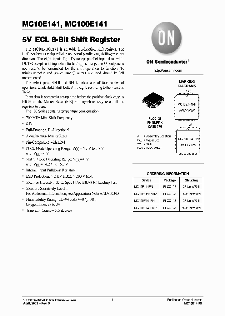 MC10E141-D_5337116.PDF Datasheet
