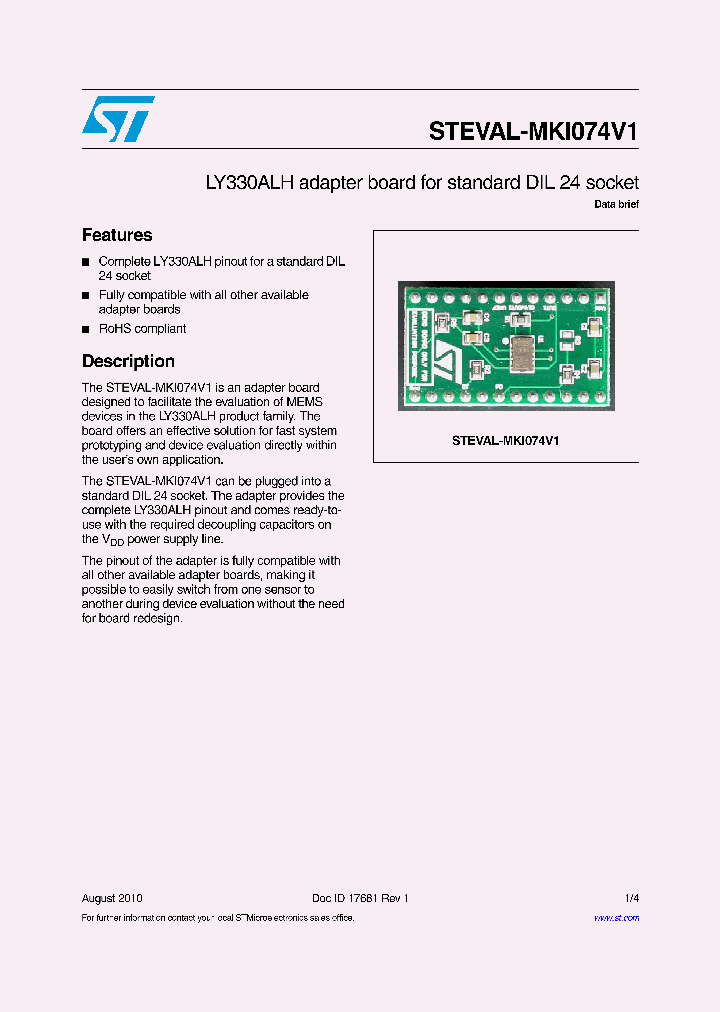 STEVAL-MKI074V1_5338785.PDF Datasheet