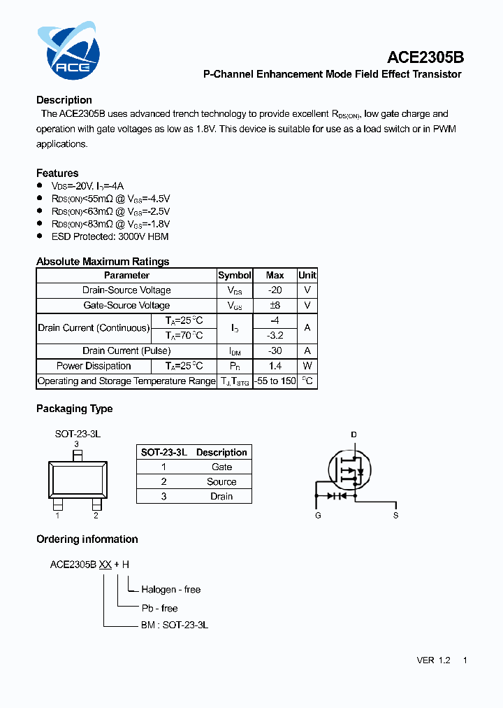 ACE2305B_5339393.PDF Datasheet