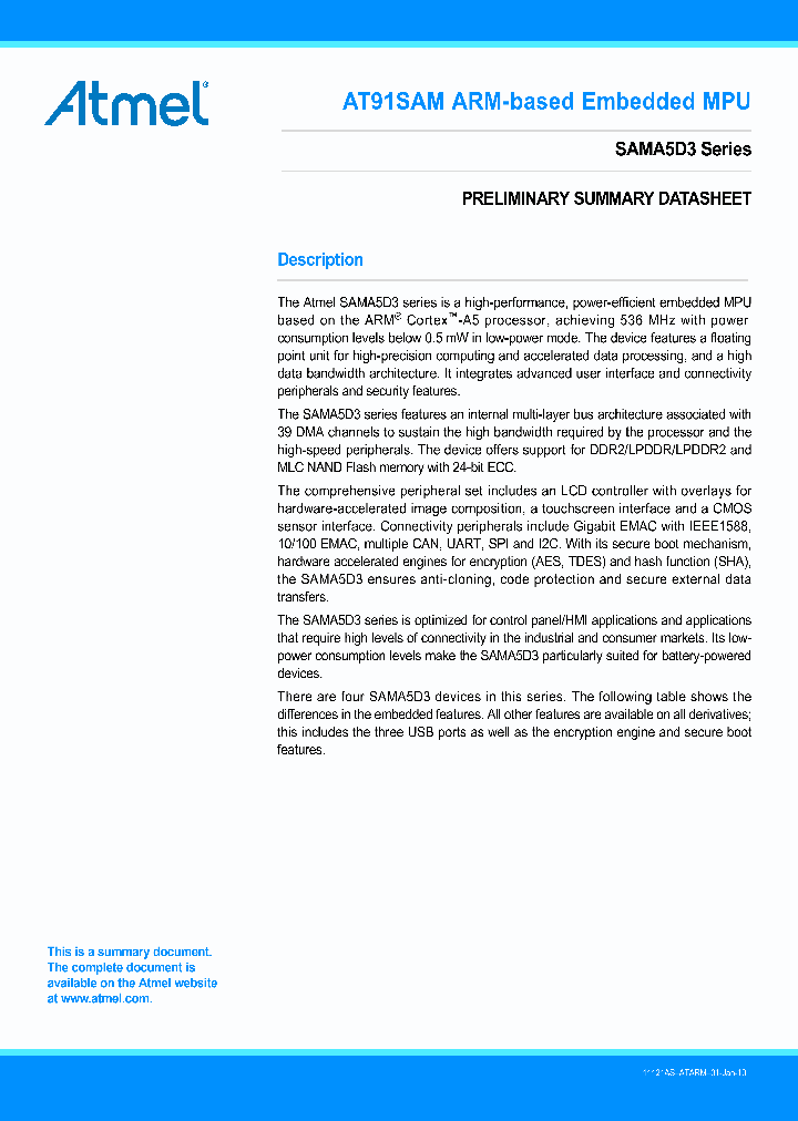 SAMA5D3_5346216.PDF Datasheet