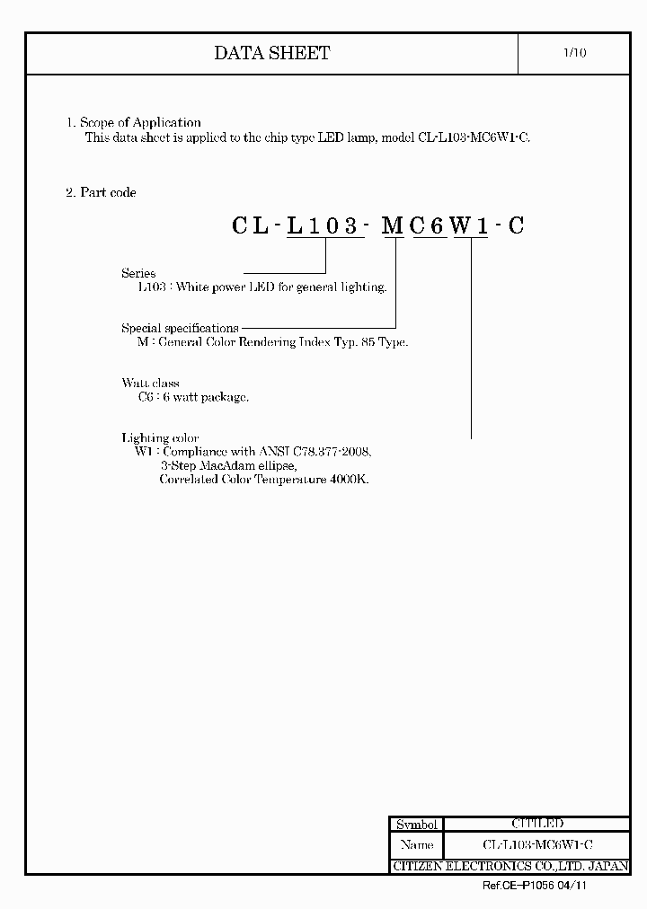 CL-L103-MC6W1-C11_5356820.PDF Datasheet