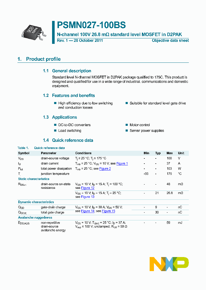 PSMN027-100BS_5357454.PDF Datasheet
