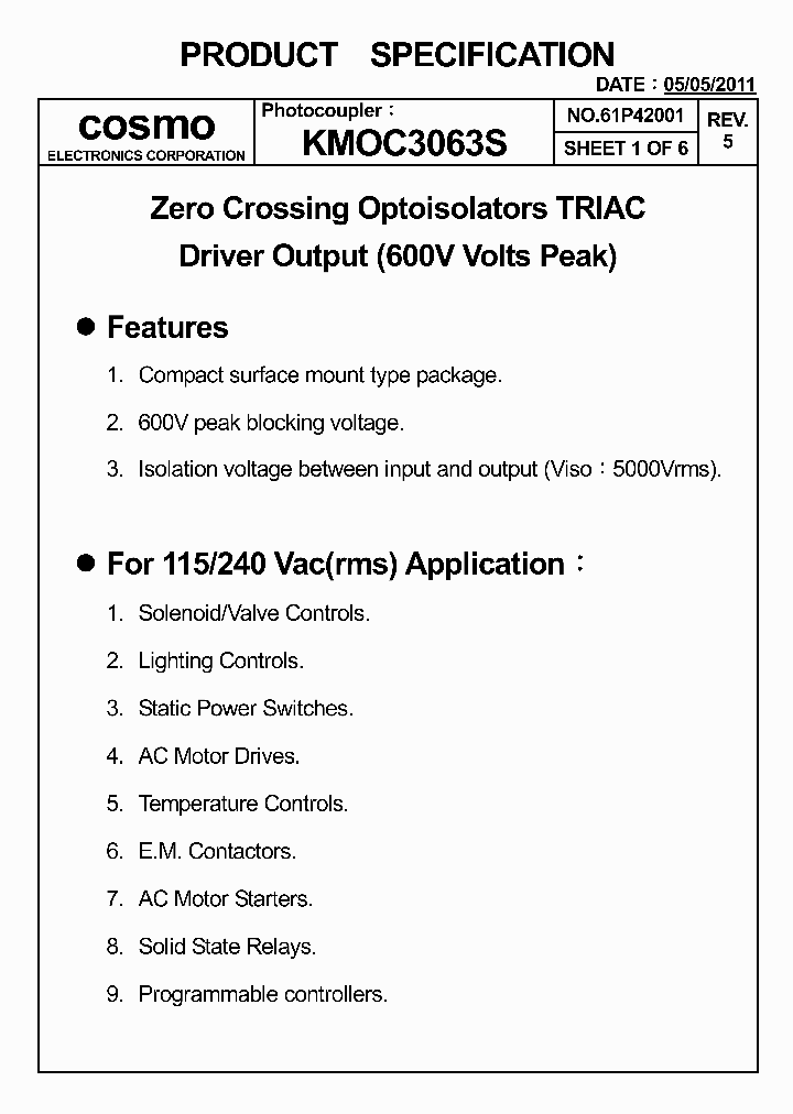 KMOC3063S_5356753.PDF Datasheet
