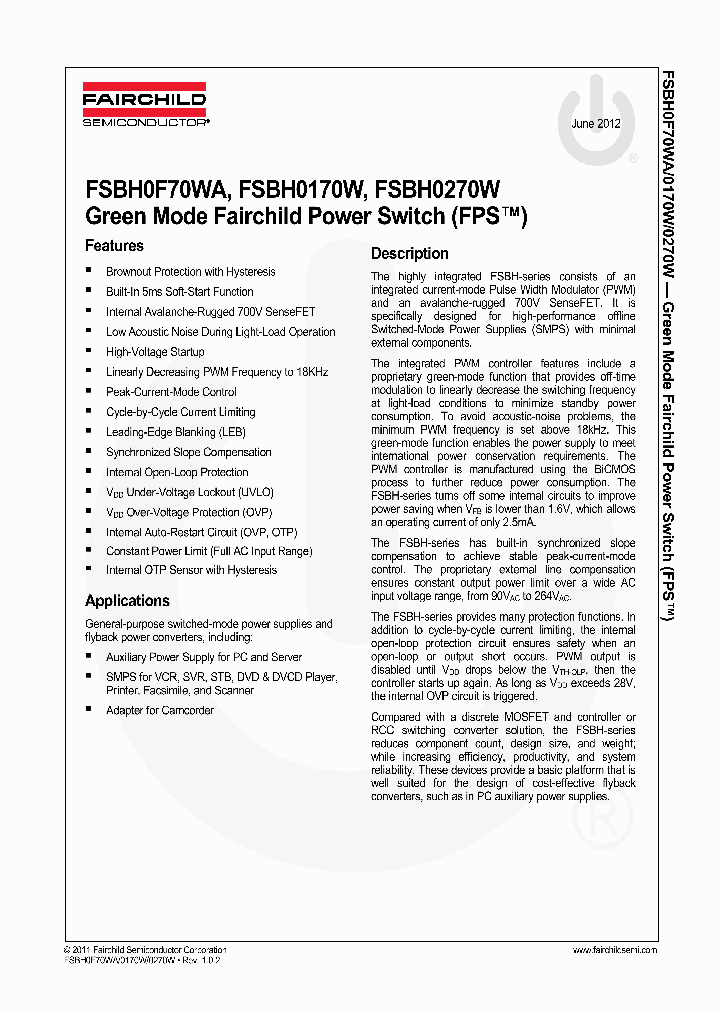 FSBH0F70WA_5359499.PDF Datasheet