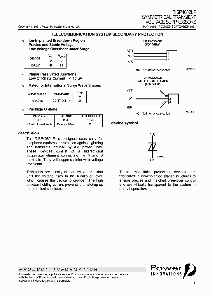 TISP4082LP_5363100.PDF Datasheet