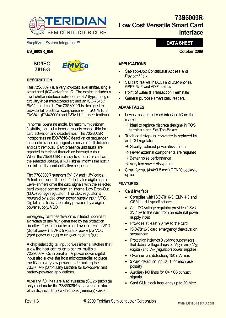 73S8009R_5363560.PDF Datasheet