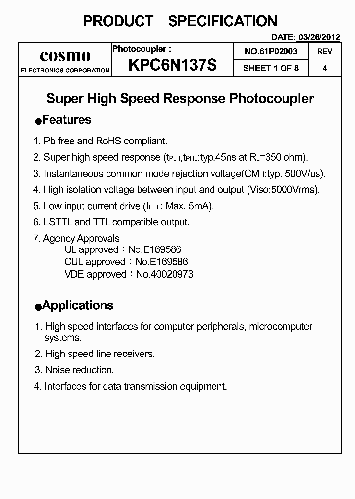 KPC6N137S_5364519.PDF Datasheet