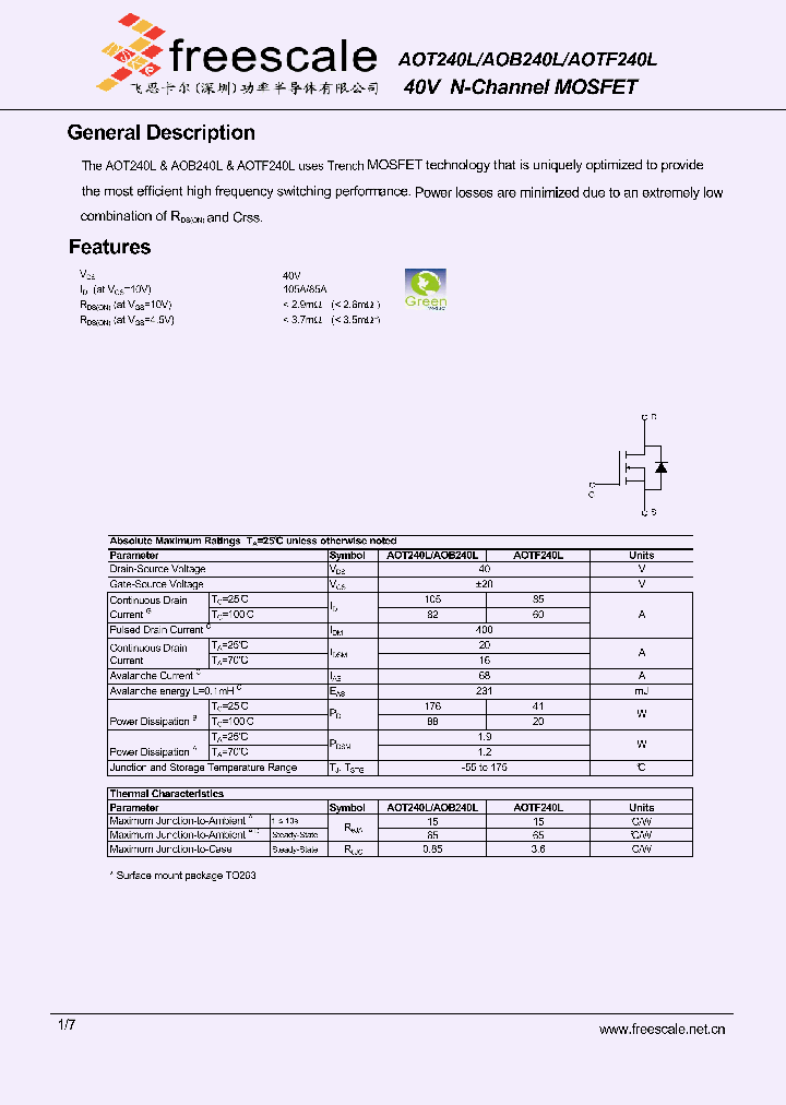 AOB240L_5366192.PDF Datasheet