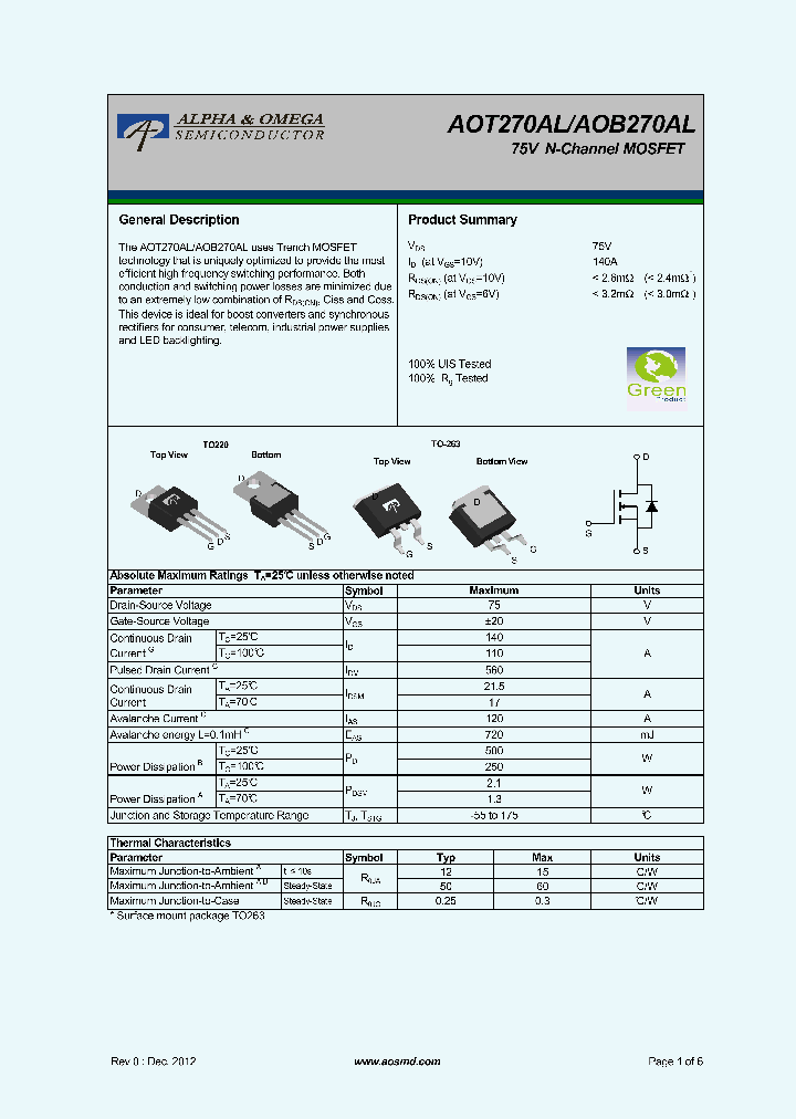 AOB270AL_5366203.PDF Datasheet