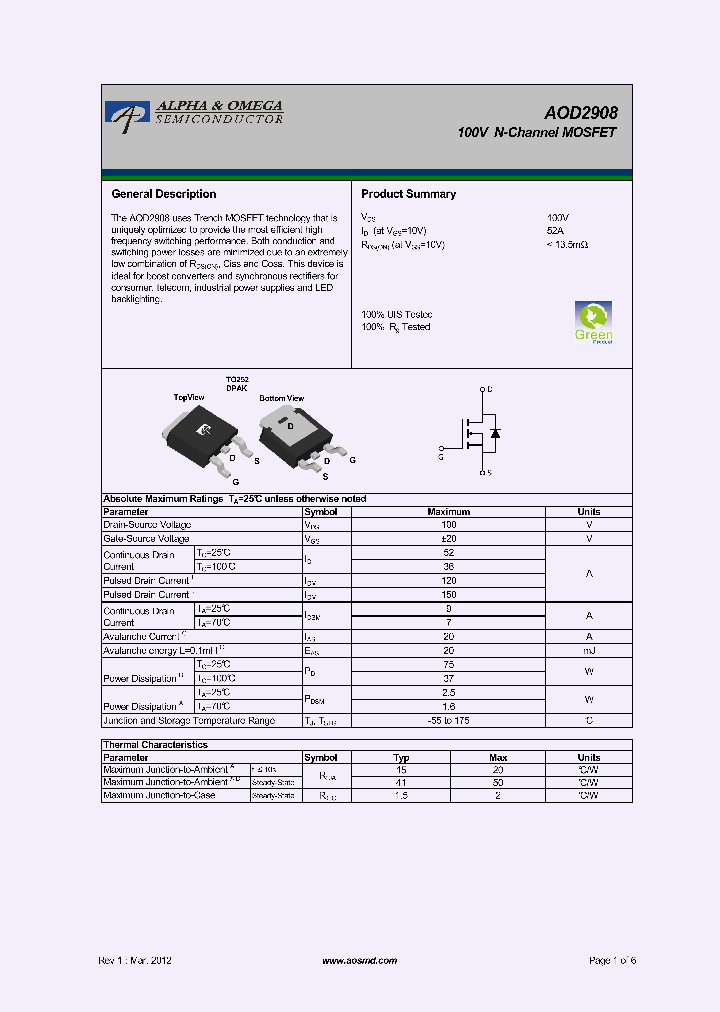 AOD2908_5366487.PDF Datasheet