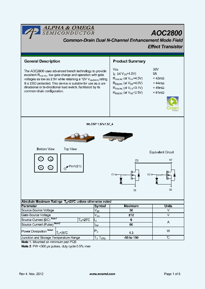 AOC2800_5368200.PDF Datasheet