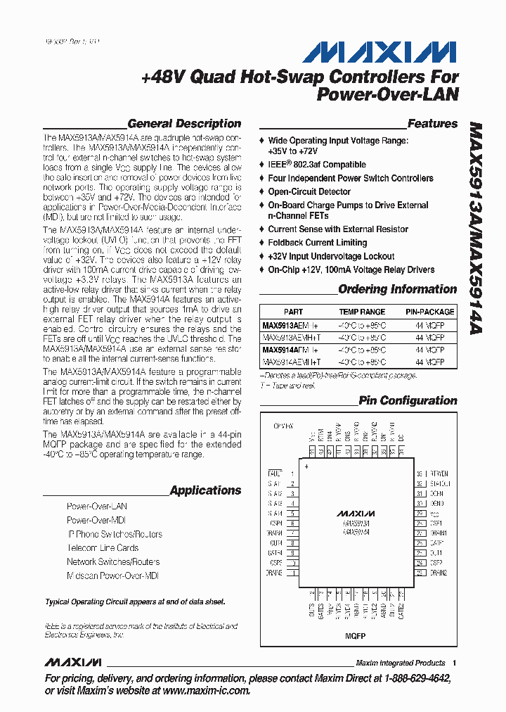 MAX5913AEMH_5376147.PDF Datasheet
