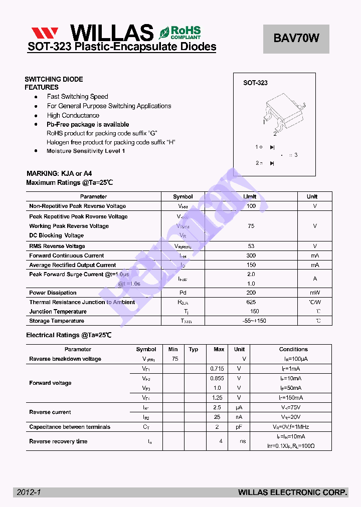 BAV70W_5381436.PDF Datasheet