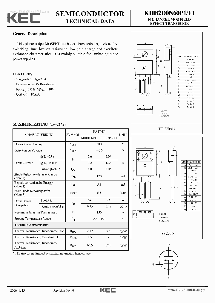 KHB2D0N60F1_5384597.PDF Datasheet