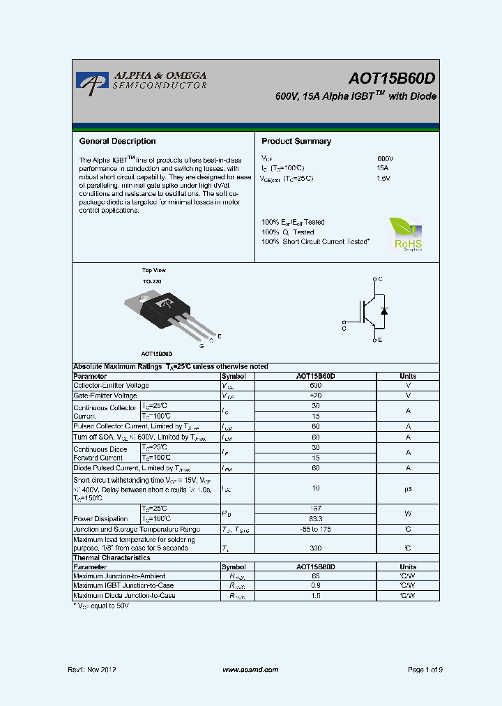 AOT15B60D_5387206.PDF Datasheet