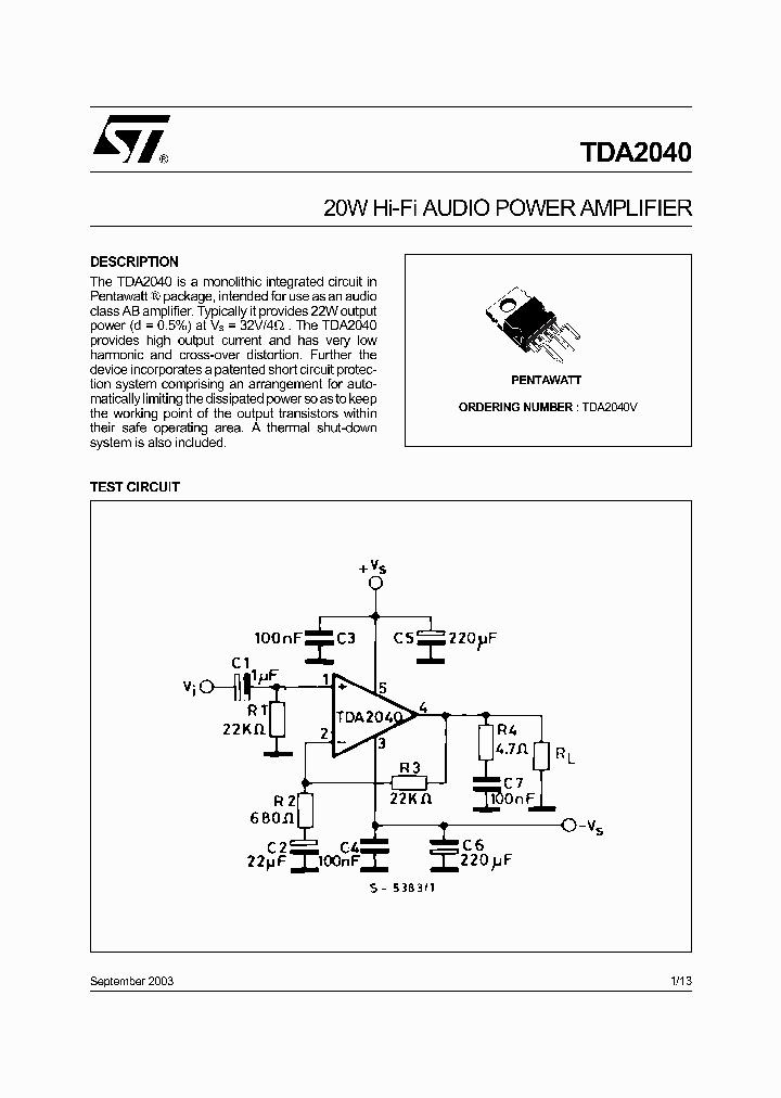 TDA2040H_5388039.PDF Datasheet