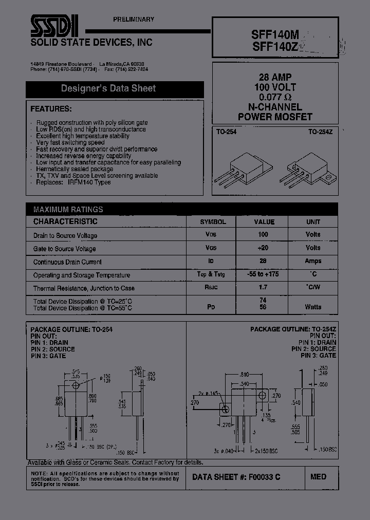 SFF140M_5391728.PDF Datasheet
