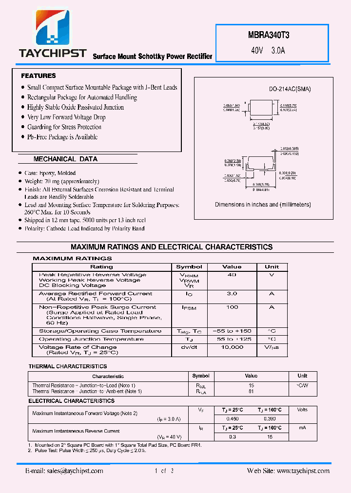 MBRA340T3_5393306.PDF Datasheet