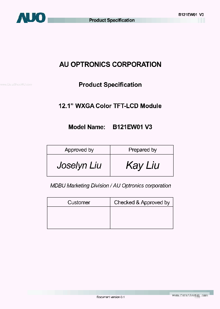 B121EW01_5393547.PDF Datasheet