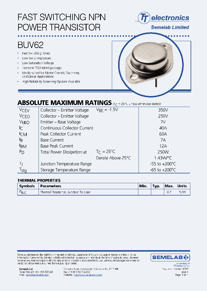 BUV62_5393560.PDF Datasheet