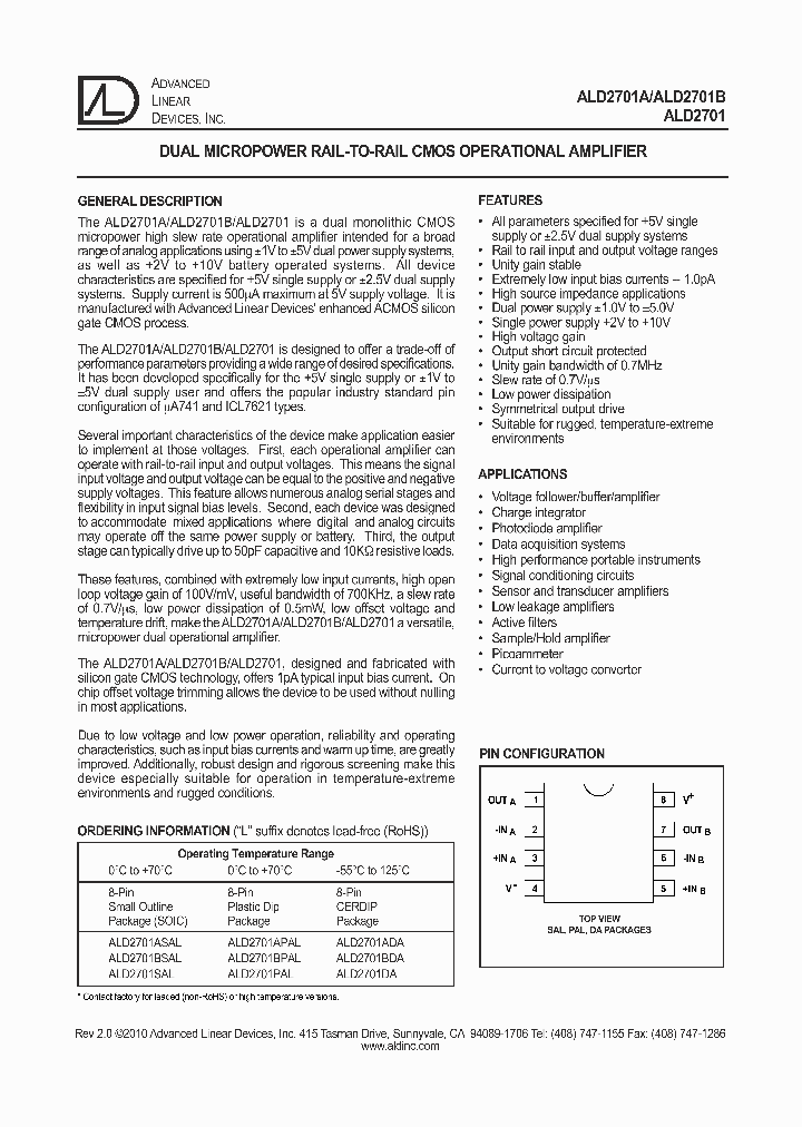 ALD2701ASAL_5397180.PDF Datasheet