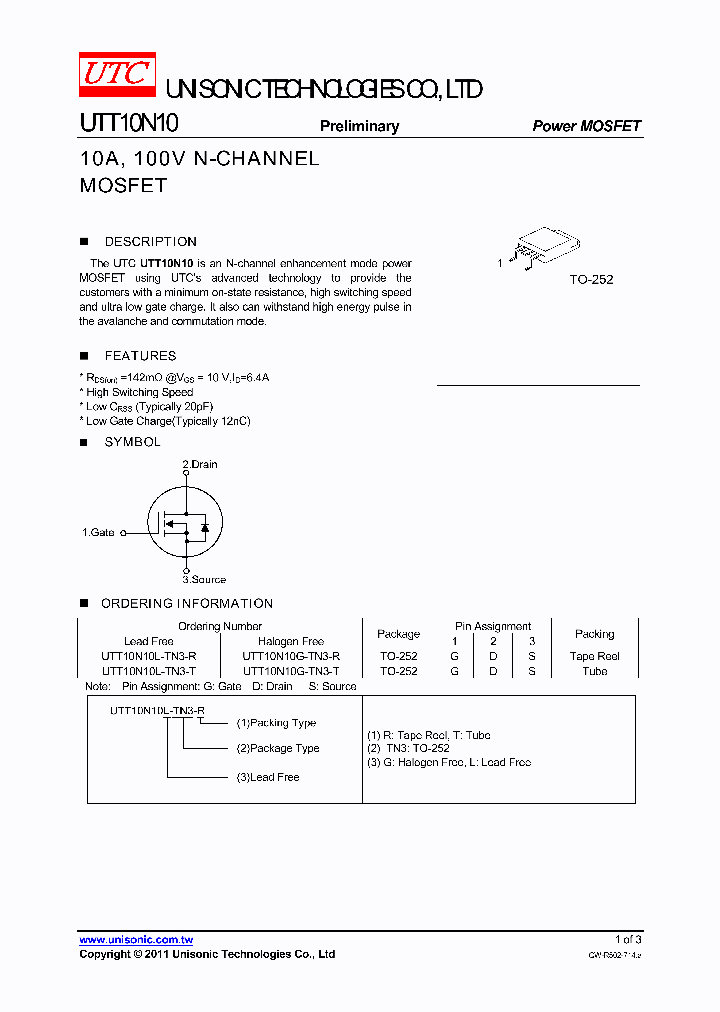 UTT10N10_5401672.PDF Datasheet