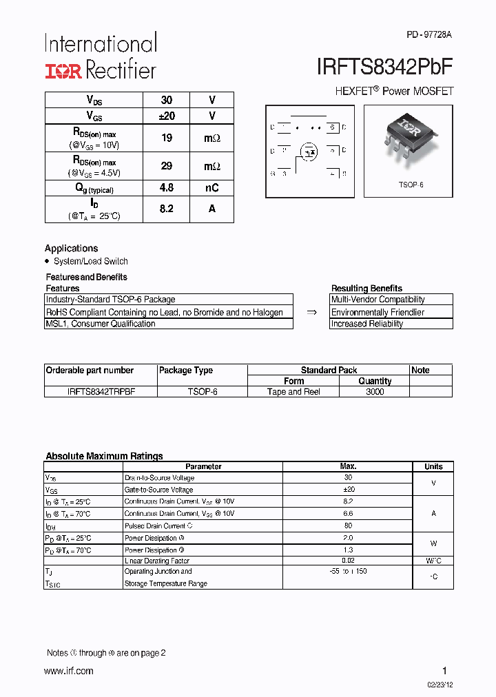IRFTS8342PBF_5403640.PDF Datasheet