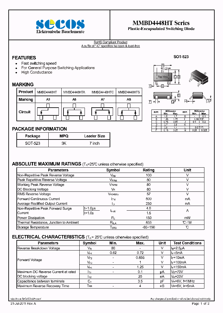 MMBD4448HTA_5403794.PDF Datasheet