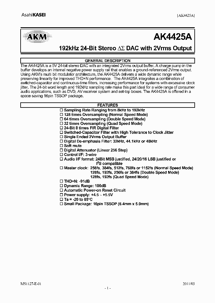 AKD4425A_5407327.PDF Datasheet