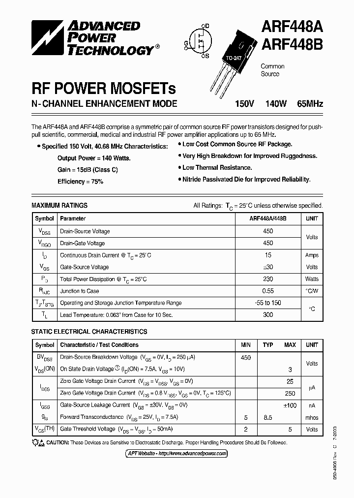 ARF448A03_5407735.PDF Datasheet