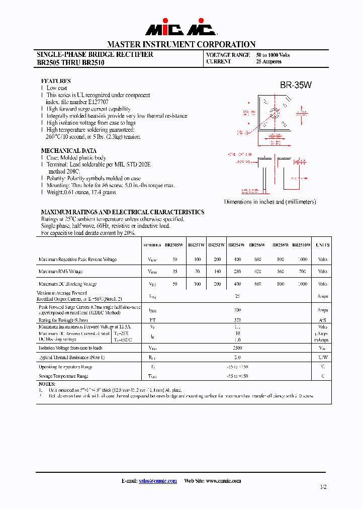 BR2505W_5408436.PDF Datasheet