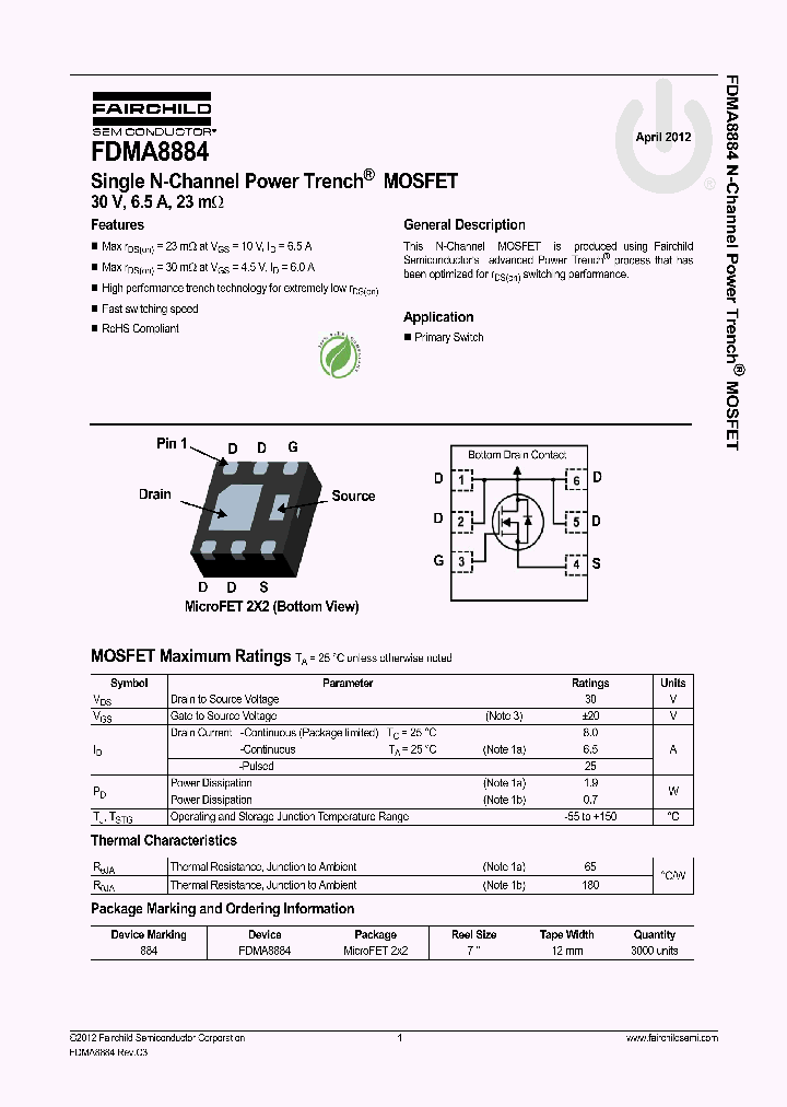 FDMA8884_5409597.PDF Datasheet