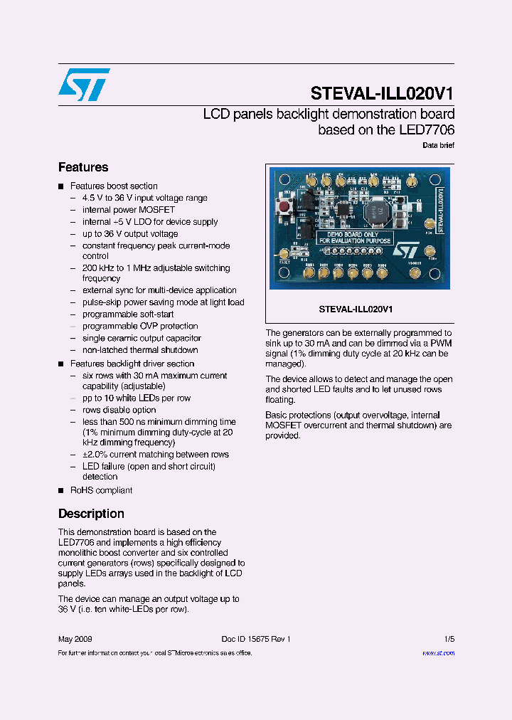 STEVAL-ILL020V1_5425720.PDF Datasheet
