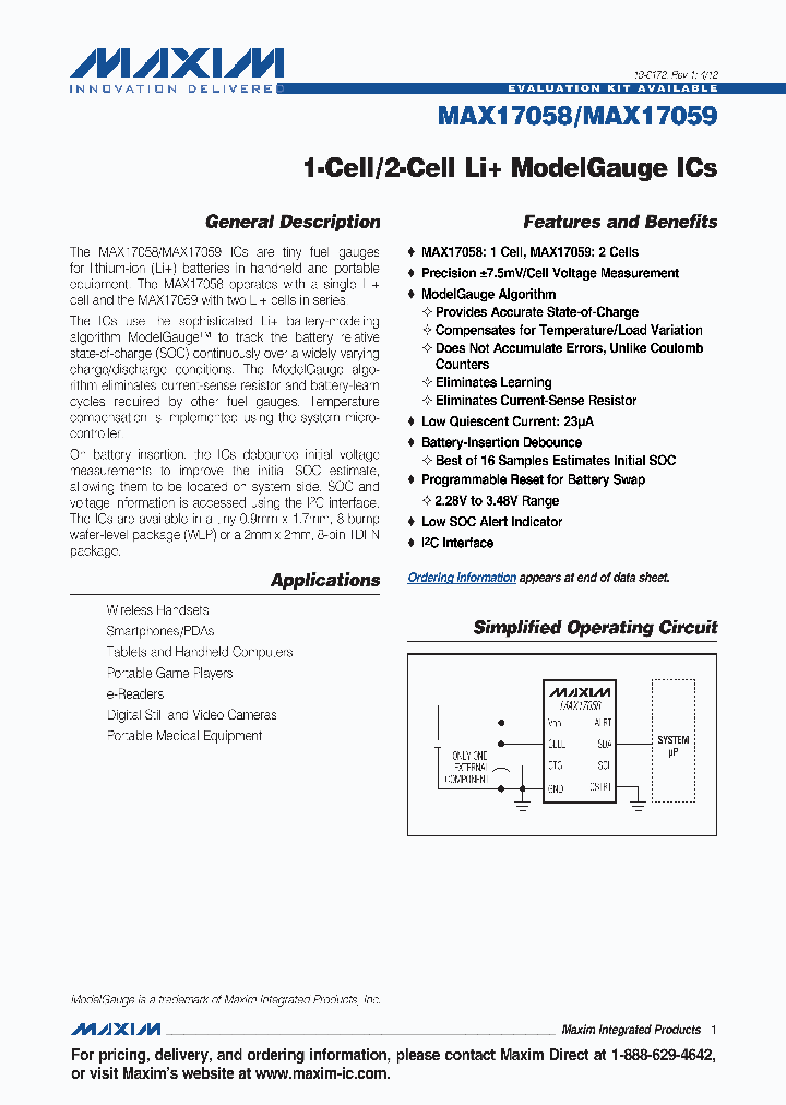 MAX17059G_5427609.PDF Datasheet