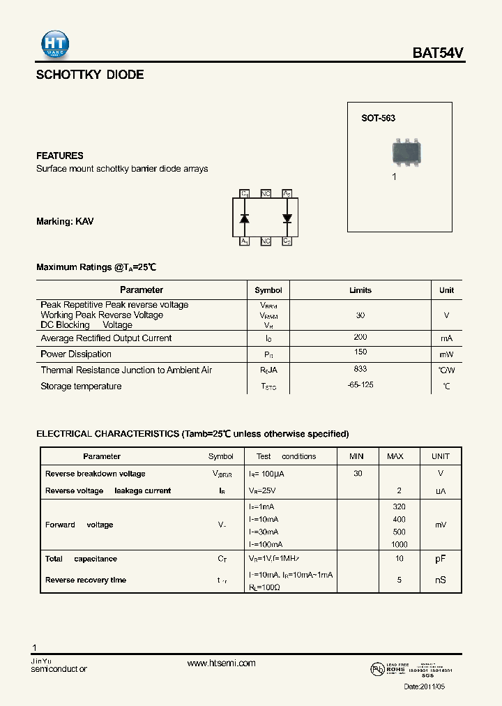 BAT54V_5427926.PDF Datasheet