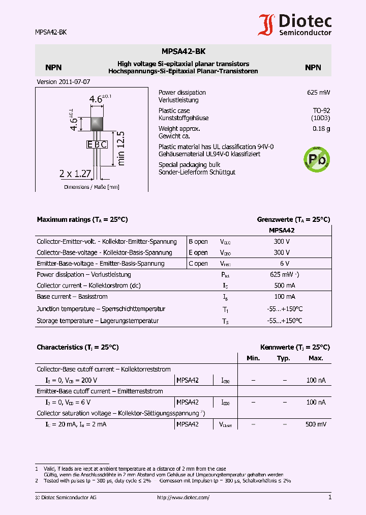 MPSA42-BK_5441858.PDF Datasheet
