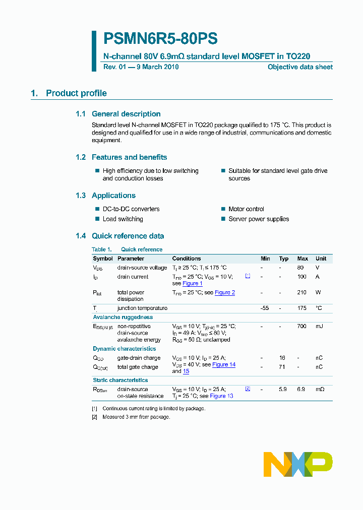 PSMN6R5-80PS_5459768.PDF Datasheet