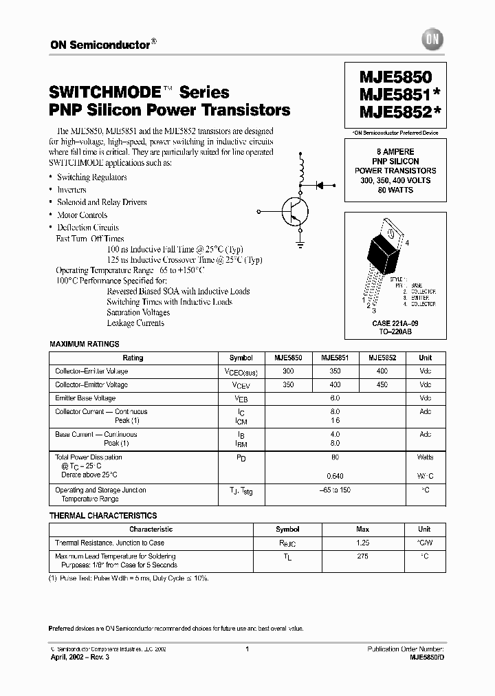 MJE5850_5472943.PDF Datasheet