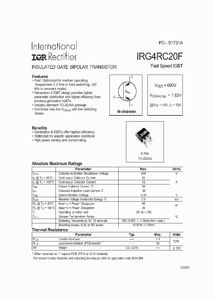IRG4RC20FTR_5474867.PDF Datasheet