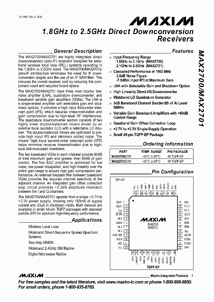 MAX2700ECM-TD_5478755.PDF Datasheet
