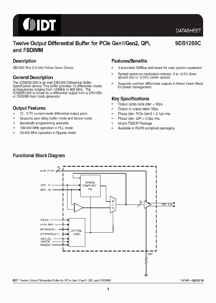 9DB1200CGLF_5495834.PDF Datasheet