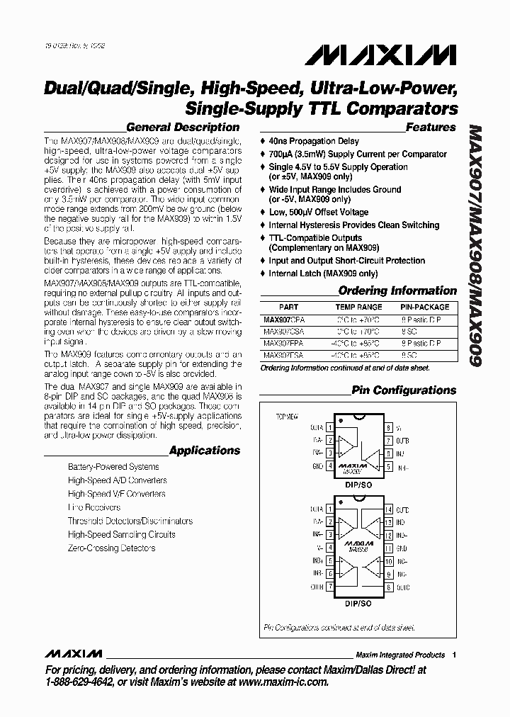 MAX907_5505278.PDF Datasheet