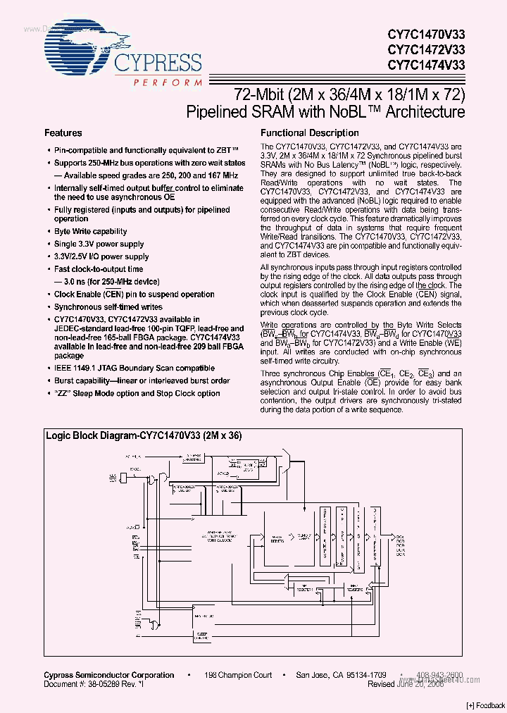CY7C1470V33_5506941.PDF Datasheet