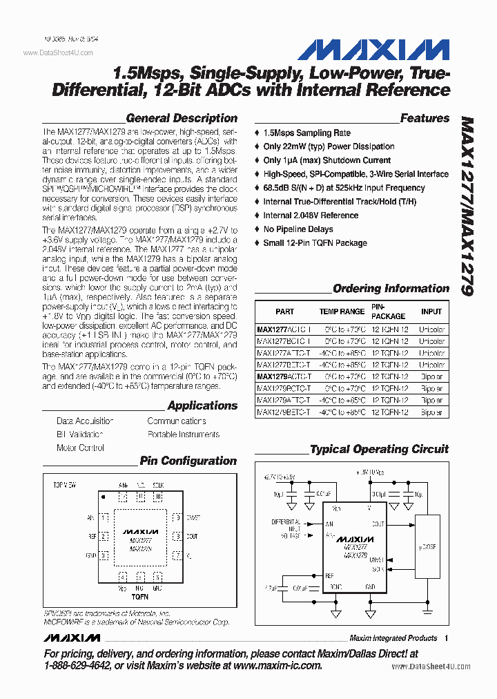 MAX1279_5509290.PDF Datasheet
