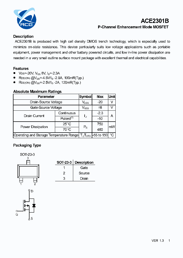 ACE2301B_5515235.PDF Datasheet